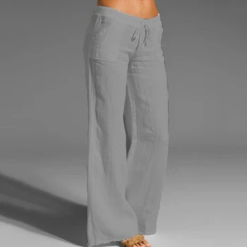 Femeile din Harem Pantaloni Largi Picior Pantaloni Femei Pantaloni Casual de Primavara-Vara Vrac Amestec de Bumbac Salopete Pantaloni Plus Dimensiune M-2XL