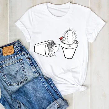 Femeile Doamna Pisica 90 de Desene animate Desene animate Vara Cactus Doamnelor T Tee Tricou Femei Femei Top, Tricou Haine Grafic Îmbrăcăminte T-shirt