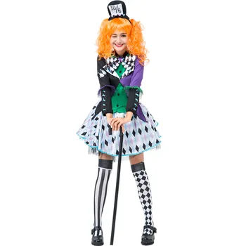 Femeile Fantasia Alice în țara Minunilor Mad Hatter Costum Adult Doamnelor Halloween Magician Cosplay de imbracat Tinuta