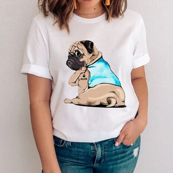 Femeile Grafic Câine de Desene animate Drăguț animale de Companie Dulce Moda Animal 90 Haine Doamna Teuri de Imprimare Topuri de Îmbrăcăminte de sex Feminin Tricou T-Shirt