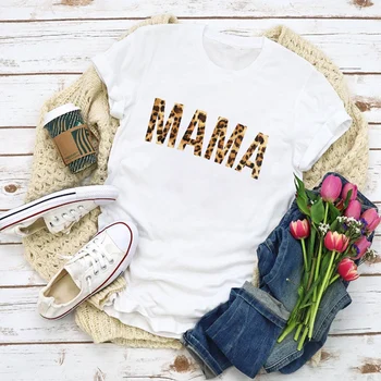 Femeile Grafic Mama Urs Florale Scrisoare Mamei Moda De Vara Tricou Topuri Haine Doamnă T-Shirt Femei Îmbrăcăminte Tricou Femei T Shirt
