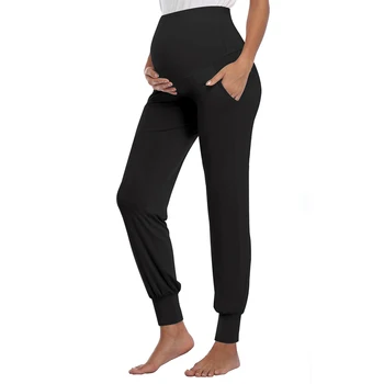 Femeile Gravide Pantaloni De Maternitate Culoare Solidă De Sex Feminin Elastic Sarcinii Pantaloni De Bumbac Moale Pantaloni Cu Talie Înaltă Haine