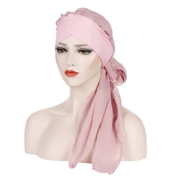 Femeile Musulmane Beanie Turban Pălărie Eșarfă Cap Wrap Elastic Bandană Hijab Capac Pierderea Parului Floare De Imprimare Cancer Chimioterapie Capac Arab Indian