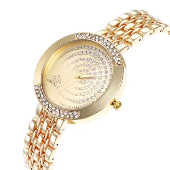 Femeile Reloj Mujer Cuarț Femei De Lux Stras Diamant Brățară Ceas Din Aliaj De Oțel Cu Ochiuri Centura Elegant Doamnelor Cadouri Bijuterii O