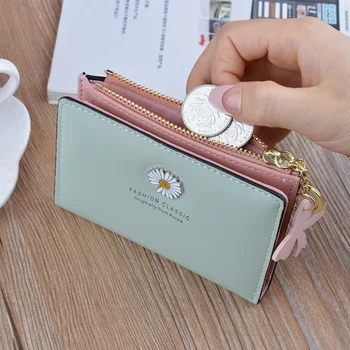 Femeile Scurt Portofele 2020 Nou Design de Moda Mici Daisy Cartelei de Înaltă Calitate PU portofel Simplu cu Fermoar Geanta cu Bani Portofele