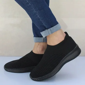 Femeile Vulcanizat Pantofi De Vară De Moda Pentru Femei Pantofi Casual Plasă De Adidași Roz Plat Confortabil Pantofi Alunecare Pe Adidași Plus Dimensiune