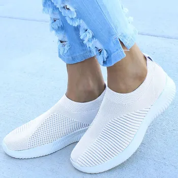 Femeile Vulcanizat Pantofi De Vară De Moda Pentru Femei Pantofi Casual Plasă De Adidași Roz Plat Confortabil Pantofi Alunecare Pe Adidași Plus Dimensiune