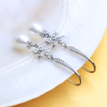 FENASY Argint 925 Cercei Picătură Naturale de apă Dulce Pearl Cercei Pentru Femei de Mana Petrecere de Moda Bijuterii de Nunta