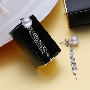 FENASY Bine de Bijuterii Cercei Lungi Pentru Femei Casual Bijuterii Perla 925 de Argint Tassel Cercei Romantic Perla Cercei