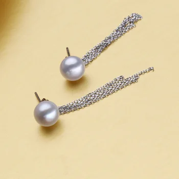 FENASY Bine de Bijuterii Cercei Lungi Pentru Femei Casual Bijuterii Perla 925 de Argint Tassel Cercei Romantic Perla Cercei
