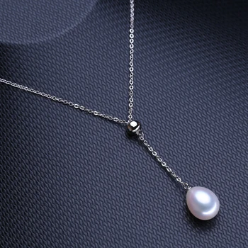 FENASY Naturale de apă Dulce Pearl Coliere Pentru Femei Boem Argint 925 Pandantiv Lanț Cravată Colier Idee de Cadou