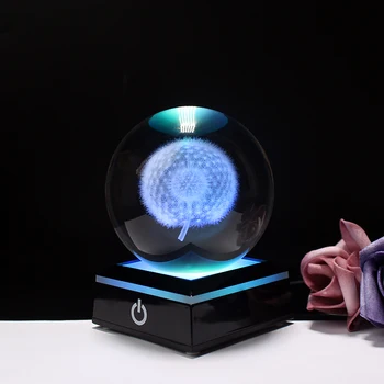 Fengshui 3D cu Laser Gravat Cristal de Papadie Mingea Meditație de Vindecare Globală Acasă Decorare de Sticlă Ambarcațiuni Sfera Cadouri de Craciun