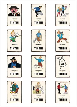 Fericit TinTin Vintage din Metal Tintin Semne vodca Retro Placa de Perete Bar Acasă Rtrestaurant Decor Cuadros 30X20CM O-5517