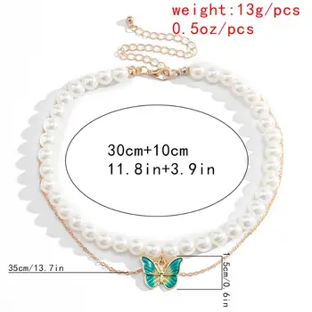 Fermecător Fluture Colier de Perle 2020 Boem Multi Strat Perle Cravată Colier pentru Femei Coliere Statement, Coliere Bijuterii