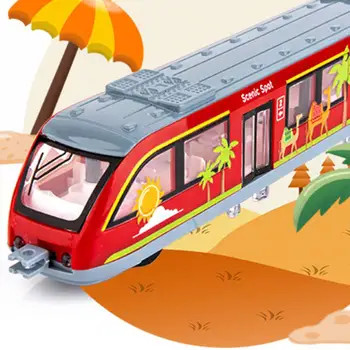 Feroviar de mare viteză Mașină de Jucărie de Desene animate în condiții de Siguranță Tren de Metrou Model Cu Lumina Si Sunet Aliaj de Simulare Tren Jucărie Pentru Copii
