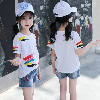 Fete de Vară pentru Copii T-Shirt de Imprimare T-Shirt pentru Copii din Bumbac Casual Teen Copii 3 4 6 8 10 12 ani
