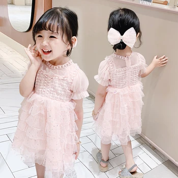 Fete de vară rochii 2020 primăvara anului nou net fire fairy princess fusta bubble dulce maneca copii rochie XIAO LU MAO
