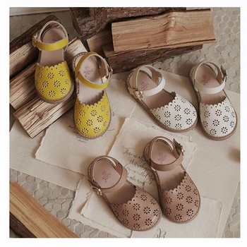 Fete de vară Sandale decupate Petală Copii Pantofi din Piele Printesa Sandale de Înaltă calitate pentru Copii Sandale 3-9M