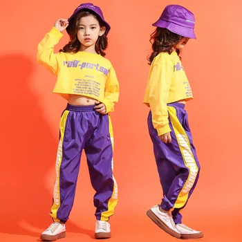 Fete Hip Hop De Top Culturilor Tricou 2 Buc Set Copii Pentru Copii De Streetwear Sport Jogger Pant Haine Adolescente De Jazz, Street Dance Haine
