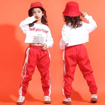 Fete Hip Hop De Top Culturilor Tricou 2 Buc Set Copii Pentru Copii De Streetwear Sport Jogger Pant Haine Adolescente De Jazz, Street Dance Haine