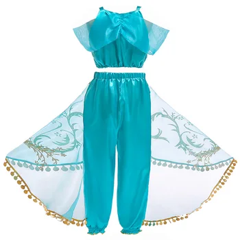 Fete Jasmine Dress Up Pentru Copii De Halloween Craciun Printesa Aladdin Jasmine Costum Pentru Copii Belly Dance Rochie Indian Disfraces