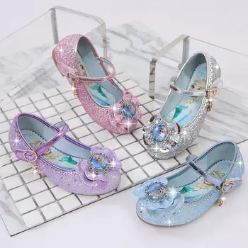 Fete Pantofi Plat Cu Paiete Printesa Frozen Elsa Rochie Pantofi Copii Din Piele Pu Cospaly Pantofi Copii Disney Sandale 4 Culori