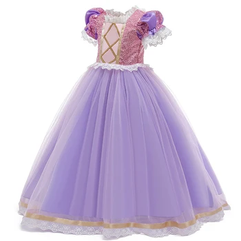 Fete Printesa Încurcat Rochie Paiete Fantezie Cosplay Costum Pentru Copii Violet De Lux Rochie De Bal De Halloween Petrecere De Ziua Vestido