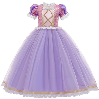 Fete Printesa Încurcat Rochie Paiete Fantezie Cosplay Costum Pentru Copii Violet De Lux Rochie De Bal De Halloween Petrecere De Ziua Vestido