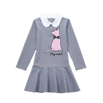 Fete rochie de primăvară 2020 copii rochii pentru fete, cu maneci lungi rochie de desene animate pisica fetițe haine dimensiune 3456 7 8 9 10 11 12 ani