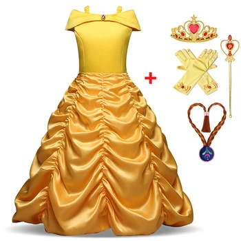 Fete Rochie Haine pentru Copii frumoasa Și ia Belle Rochie de Printesa Pentru Fete Cosplay Costum de Carnaval Rochie de Petrecere vestidos de Îmbrăcăminte
