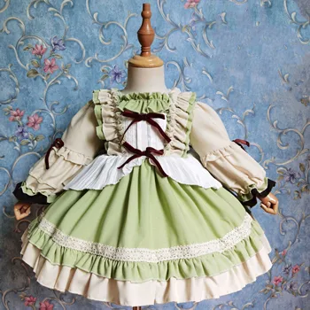 Fetita lolita printesa rochie de Toamna Iarna cu Maneca Lunga spaniolă Vintage Rochie de Bal de Crăciun pentru copii de ziua rochie de Petrecere