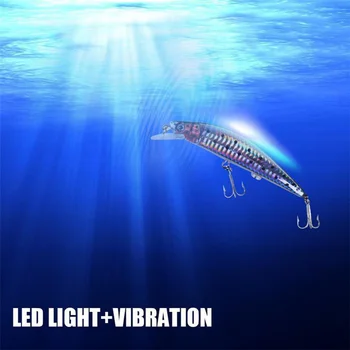 FEWIYONI USB Reîncărcabilă Intermitent LED lumina Spasme Momeli de Pescuit Momeală Electric de Viață, cum ar fi vibreze Momeli de pescuit 1BUC