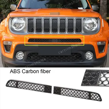 Fibra de Carbon ABS Fata Grila Plasă de Insecte Net Acoperire Pentru Jeep Renegade 2019+