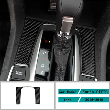 Fibra De Carbon Accesorii Auto Interior De Control Cutie De Viteze Schimbare Panou Decor Acoperi Ornamente Autocolante Pentru Honda Civic 2016-2019