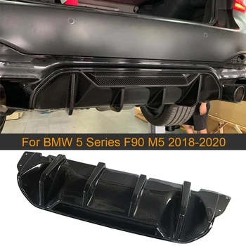 Fibra de Carbon Auto Bara Spate Difuzor Spoiler pentru BMW Seria 5 F90 M5 2018-2020 Difuzor Spate Buze