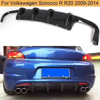 Fibra de Carbon Auto Bara Spate Difuzor Spoiler Pentru Volkswagen VW Scirocco R R20 Bara 2009 - 2016 Masina Difuzor Spate Spoiler