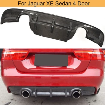 Fibra de Carbon Bara Spate Difuzor Spoiler pentru Jaguar XE Sedan 4 Usi - 2017 Bara Spate Difuzor Spoiler Negru FRP
