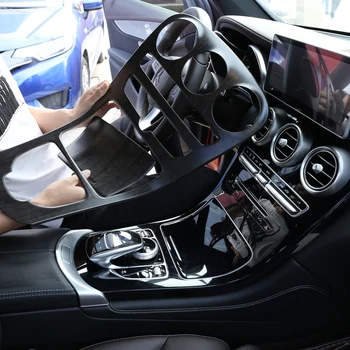 Fibra de Carbon de Culoare Autocolant Masina ABS Consola centrala Panou Decor Capac Ornamental Pentru Mercedes Benz C Class W205 GLC X253