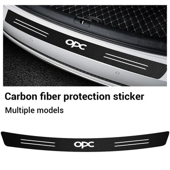 Fibra de Carbon de Styling Auto Bara Spate Garda Placa Decal Coada Portbagaj Decor Autocolant pentru Opel OPC Astra, Insignia, Corsa Vectra Mokka