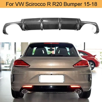 Fibra de Carbon, Difuzor Spate Pentru Volkswagen VW Scirocco R R20 Bara - 2018 Bara Spate Spoiler Dual de Evacuare 4 Priză