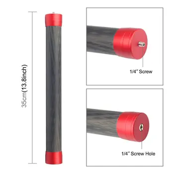 Fibra de Carbon Extensia Monopied Pole Tijă Extensibilă Stick pentru DJI pentru MOZA pentru Feiyu V2 pentru Zhiyun G5 pentru SPG Gimbal 35cm
