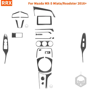 Fibra de Carbon Interior Acoperi Autocolante Pentru Mazda MX-5 Miata Roadster 2016+ MX5 ND Direcție AC Buton Cutie de Viteze Auto Accesorii Auto