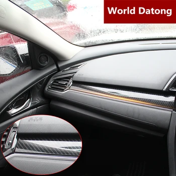 Fibra de Carbon Negru Accesorii Interior ABS Decroation Acoperi Ornamente pentru Honda Civic al 10-lea RHD 2017-2018