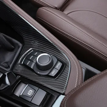Fibra de Carbon Pentru BMW X1 f48 2016-2018 Mașină Plastic ABS Cromat Consola Schimbătorului de Decor Capac Ornamental Pentru BMW X2 F47 2018 LHD
