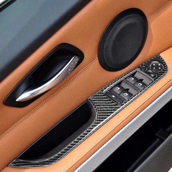 Fibra de Carbon Portiera Cotiera Geam Buton de Decorare Cadru Capac Ornamental Pentru BMW E92 E93 Coupe 2005-12 Accesorii de Interior