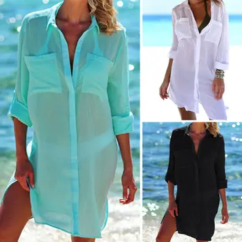 Fierbinte 2019 Bumbac Tunici de Plaja pentru Femei costum de Baie de Acoperire-up-uri de Femeie Costume de baie Beach Acoperi Beachwear Rochie Mini Saida de Praia