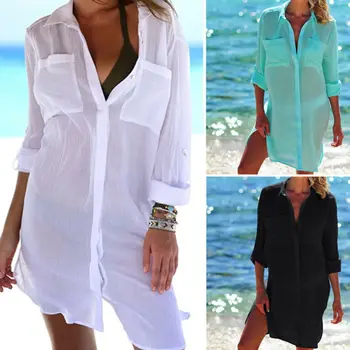 Fierbinte 2019 Bumbac Tunici de Plaja pentru Femei costum de Baie de Acoperire-up-uri de Femeie Costume de baie Beach Acoperi Beachwear Rochie Mini Saida de Praia