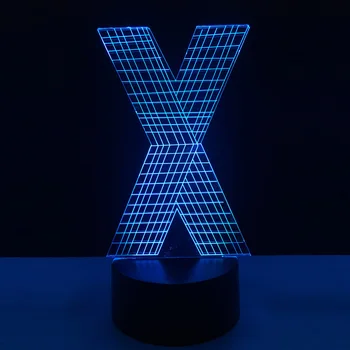 Fierbinte 3D LED lampă Scrisoare Alfabet X 7 culori Schimbare Wireless, Birou de Lumina de Noapte Dormitor de Dormit Decorul Camerei Ziua Rresent