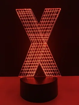 Fierbinte 3D LED lampă Scrisoare Alfabet X 7 culori Schimbare Wireless, Birou de Lumina de Noapte Dormitor de Dormit Decorul Camerei Ziua Rresent