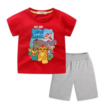 Fierbinte de Vară Regele Leu Haine Seturi de Desene animate Print cu Maneci Scurte T-shirt, pantaloni Scurți 2 buc Costume de Îmbrăcăminte Pentru copii Fete Băiat